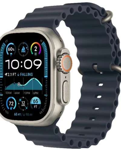 Apple Watch Ultra 2 2024 GPS + LTE 49mm MX4D3 Natural Titanium Case, Navy Ocean Band
